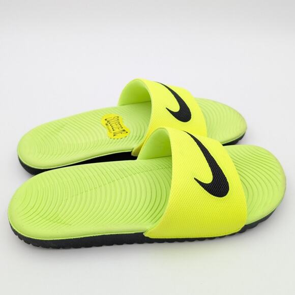 Nike Kawa Slide Sandals #819352-700 Unisex Kids Volt/Black Size US5Y EU37.5 - Picture 3 of 11
